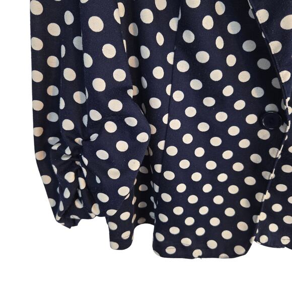 Vamp Women's Blazer 2X 2XL 2 X Blue Dot  Misses Plus Size 18W 20W Coat Jacket - Picture 4 of 8